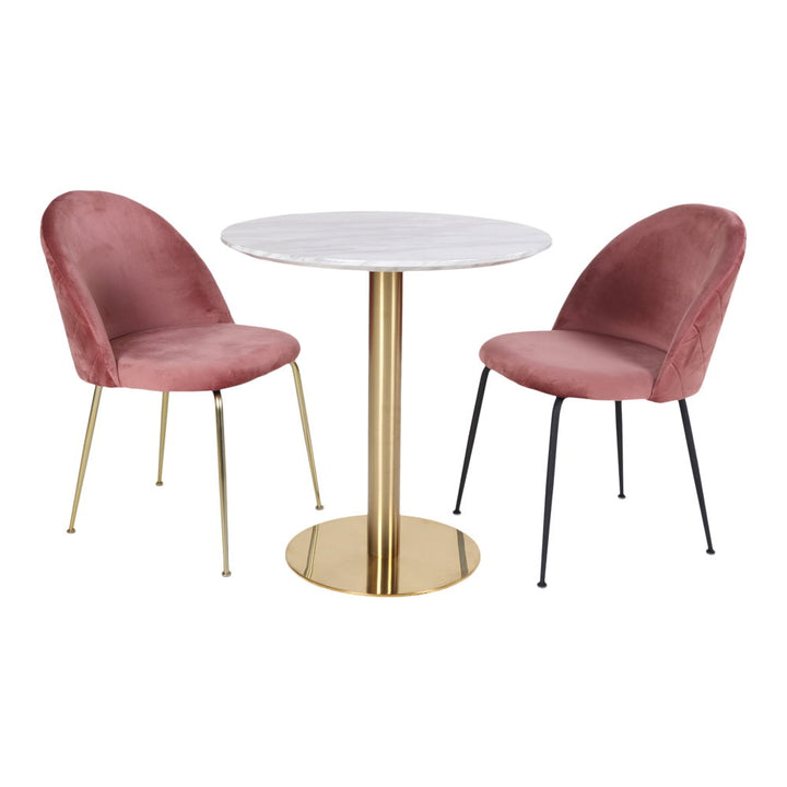 House Nordic Bolzano runt matbord Ø110 cm – vit/mässing