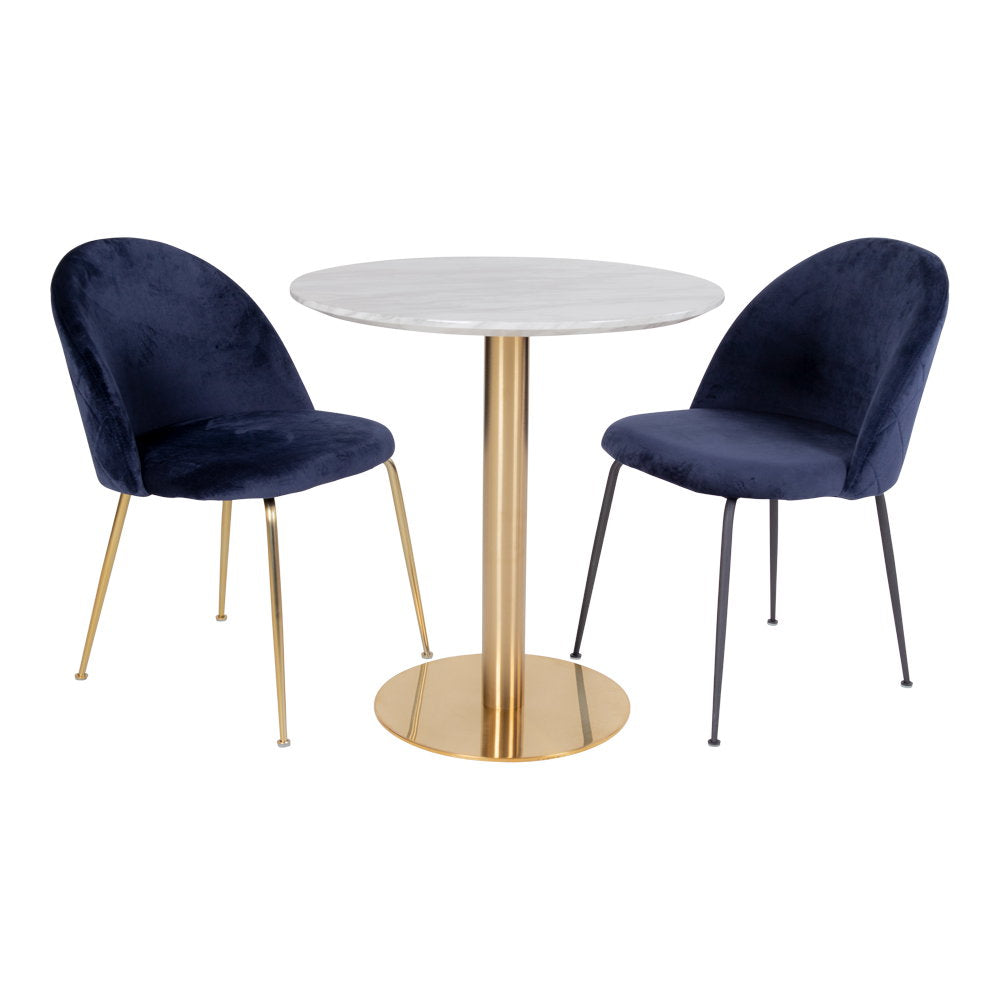 House Nordic Bolzano runt matbord Ø110 cm – vit/mässing