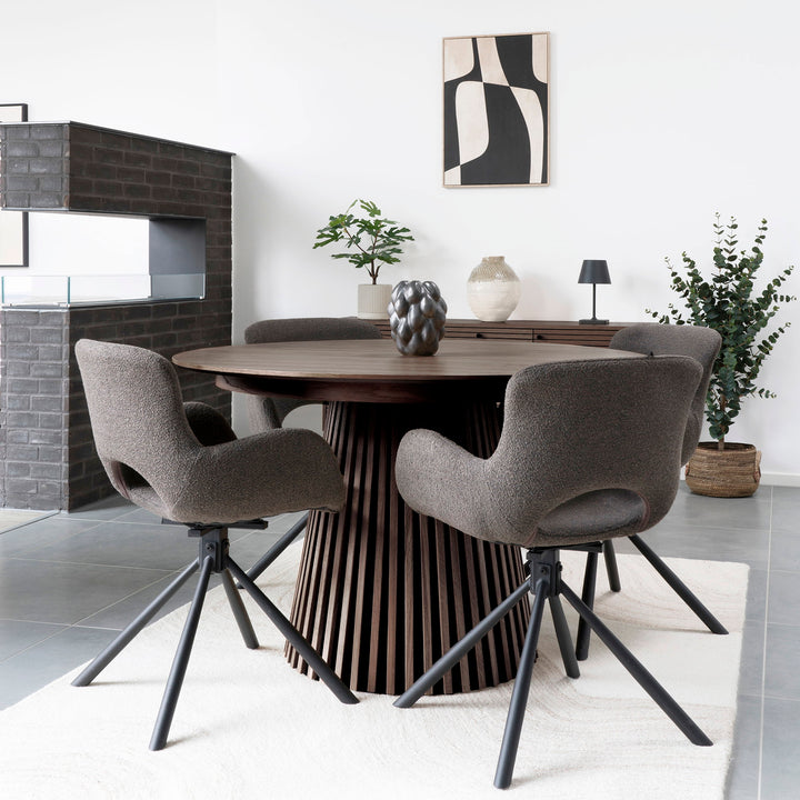 House Nordic Osaka utdragbart matbord Ø120–240 cm – rökfärgat