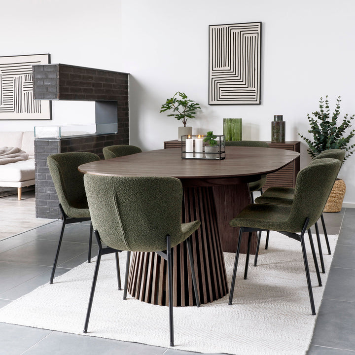 House Nordic Osaka utdragbart matbord Ø120–200 cm – rökfärgat