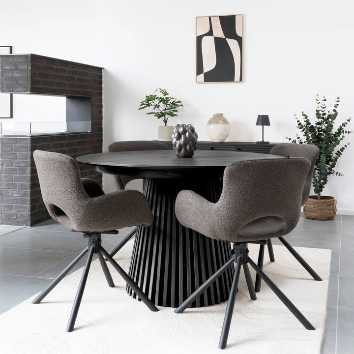 House Nordic Osaka utdragbart matbord Ø120–200 cm – svart