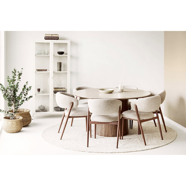 House Nordic Delphi matbord – travertin/mörkbrun, Ø140 cm