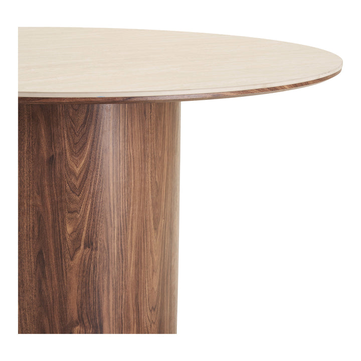 House Nordic Delphi matbord – travertin/mörkbrun, Ø140 cm