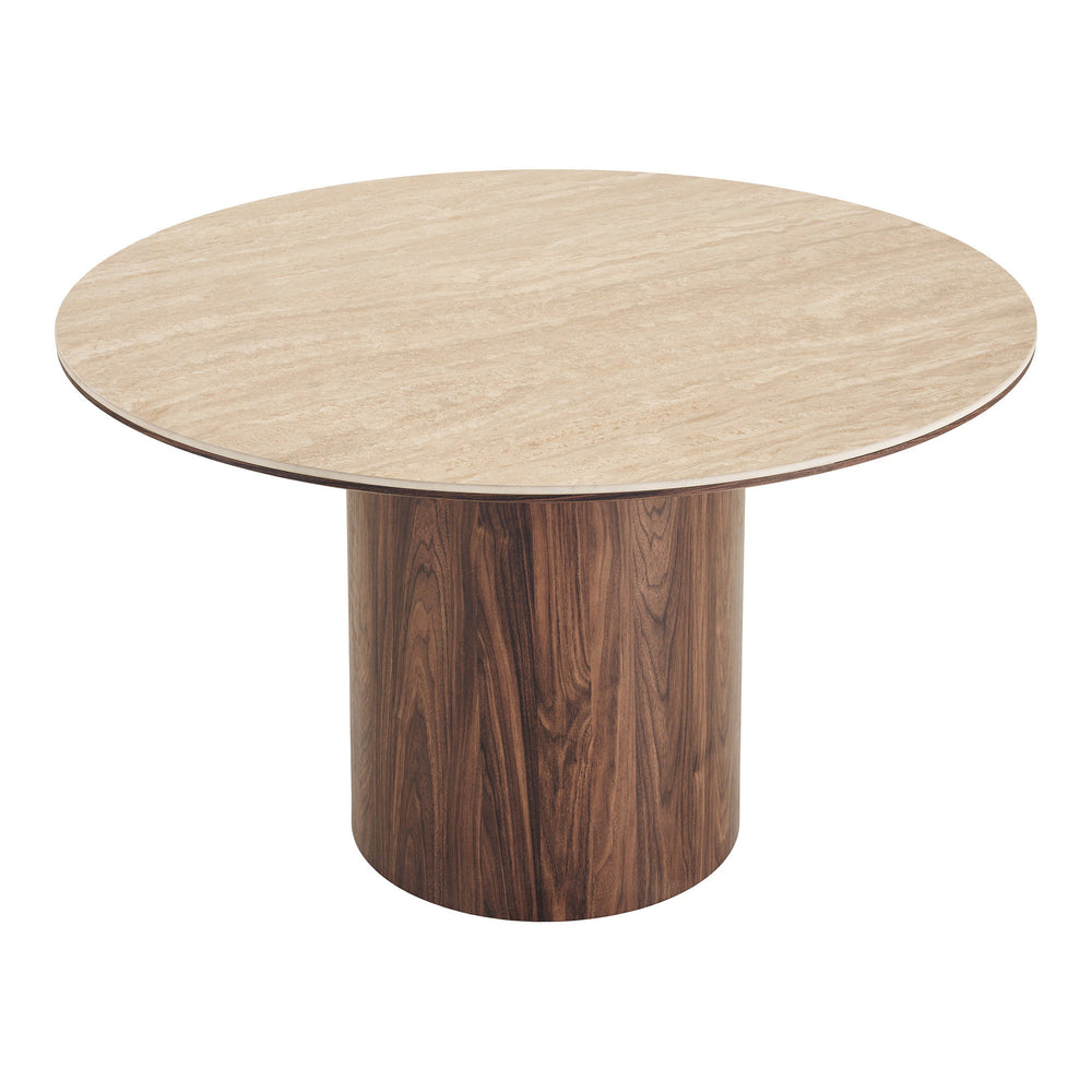 House Nordic Delphi matbord – travertin/mörkbrun, Ø120 cm