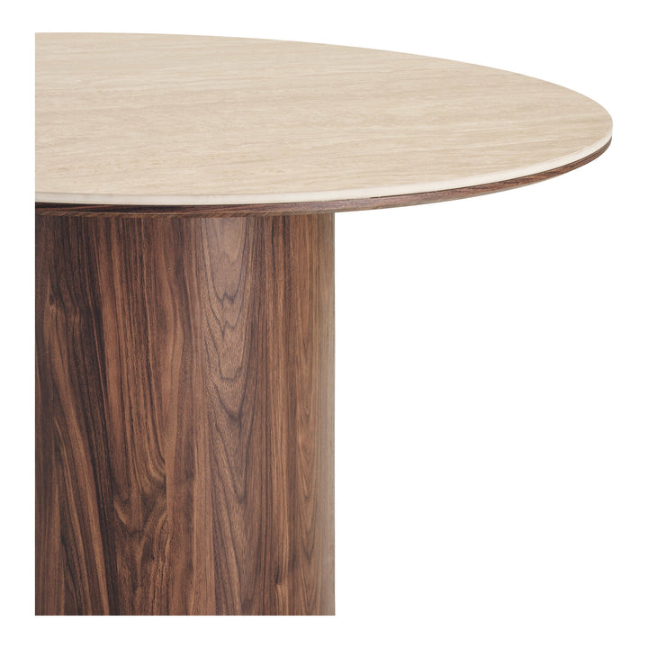 House Nordic Delphi matbord – travertin/mörkbrun, Ø120 cm