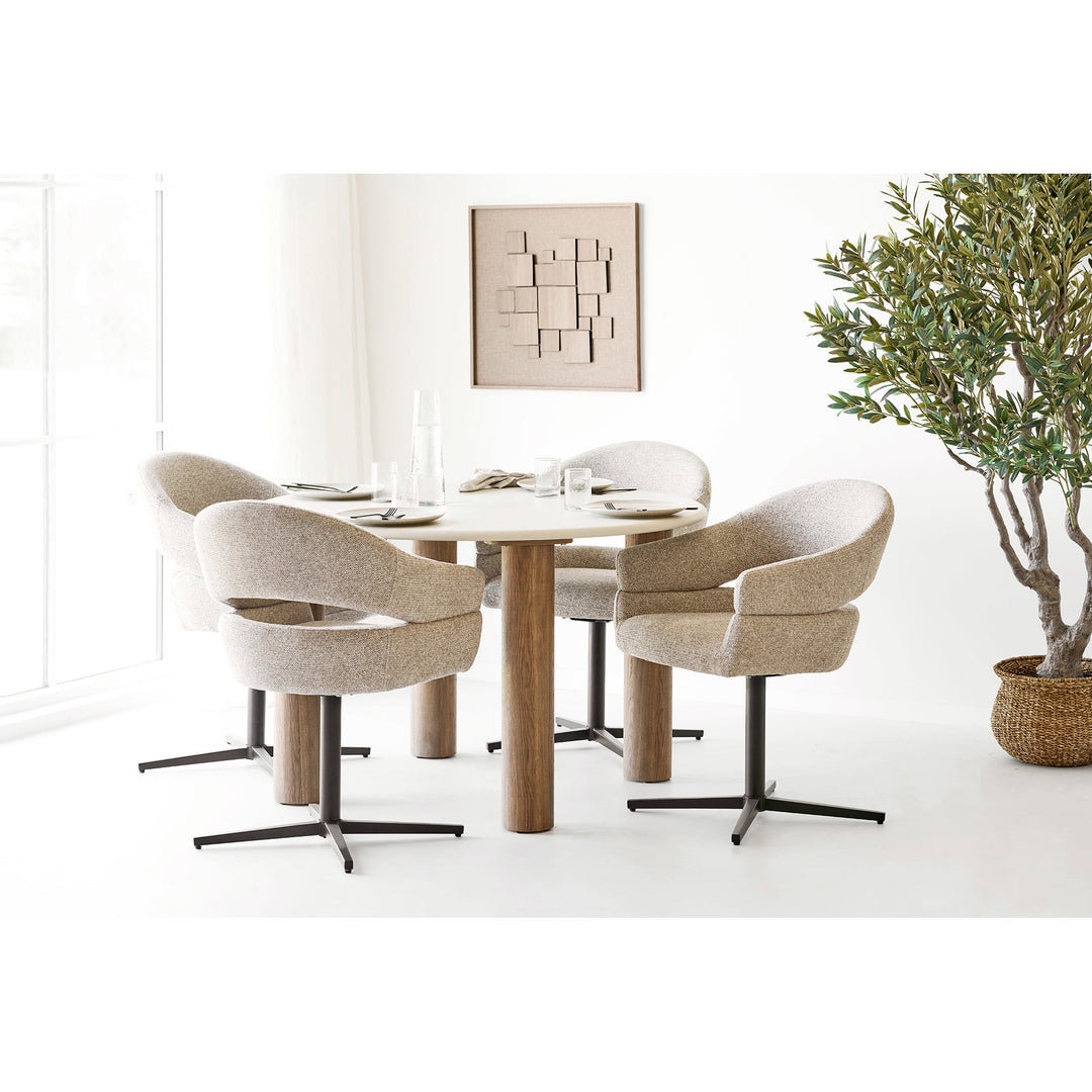 House Nordic Fondi runt matbord Ø120 cm – sand/brun