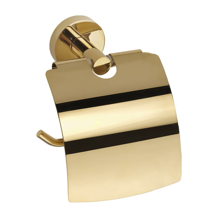 Duschbyggarna Toilet Paper Holder Gold with Lid