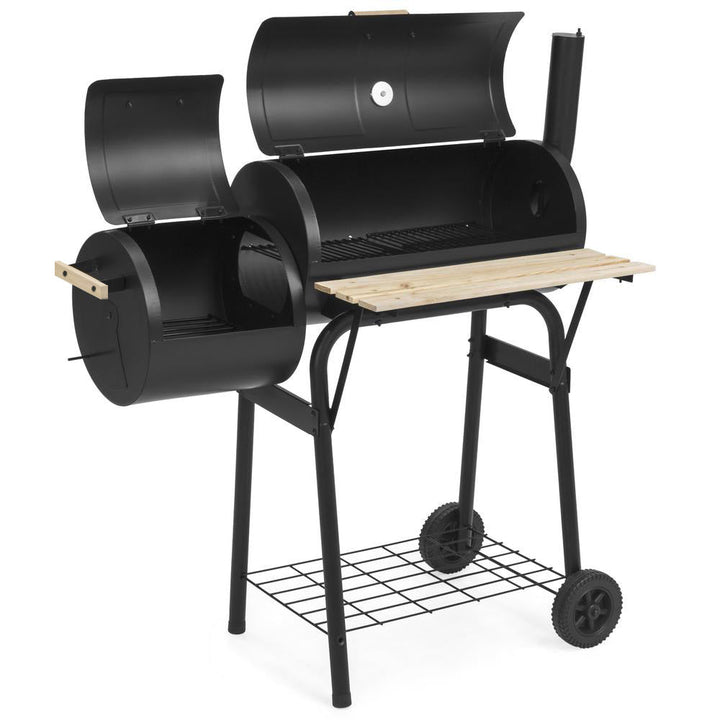 2-i-1 kolgrill och smoker – BBQ för trädgård &amp; terrass