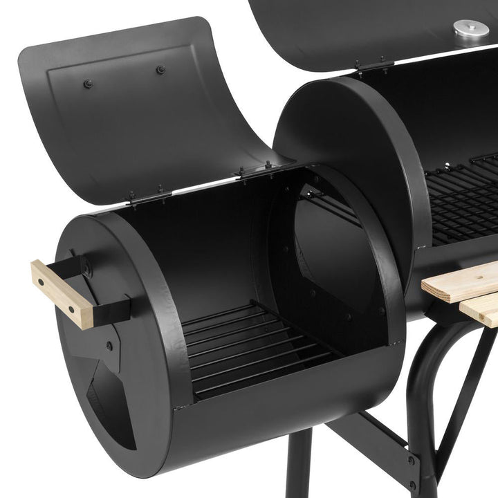 2-i-1 kolgrill och smoker – BBQ för trädgård &amp; terrass