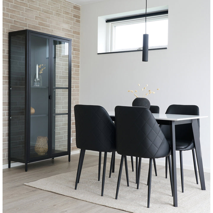 House Nordic Brisbane vitrinskåp – svart, 80 × 35 × 175 cm