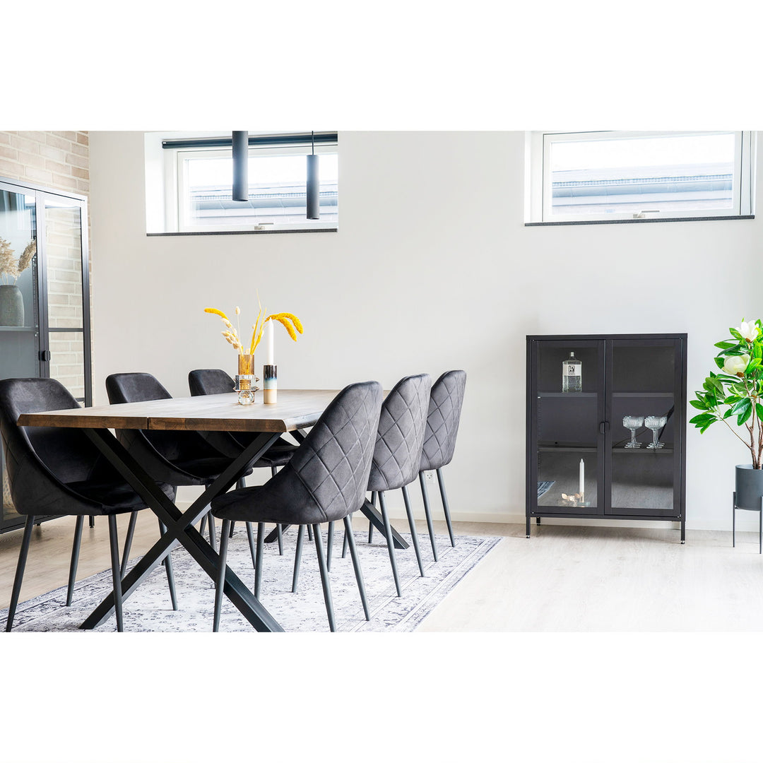 House Nordic Brisbane vitrinskåp – svart, 80 × 40 × 101 cm