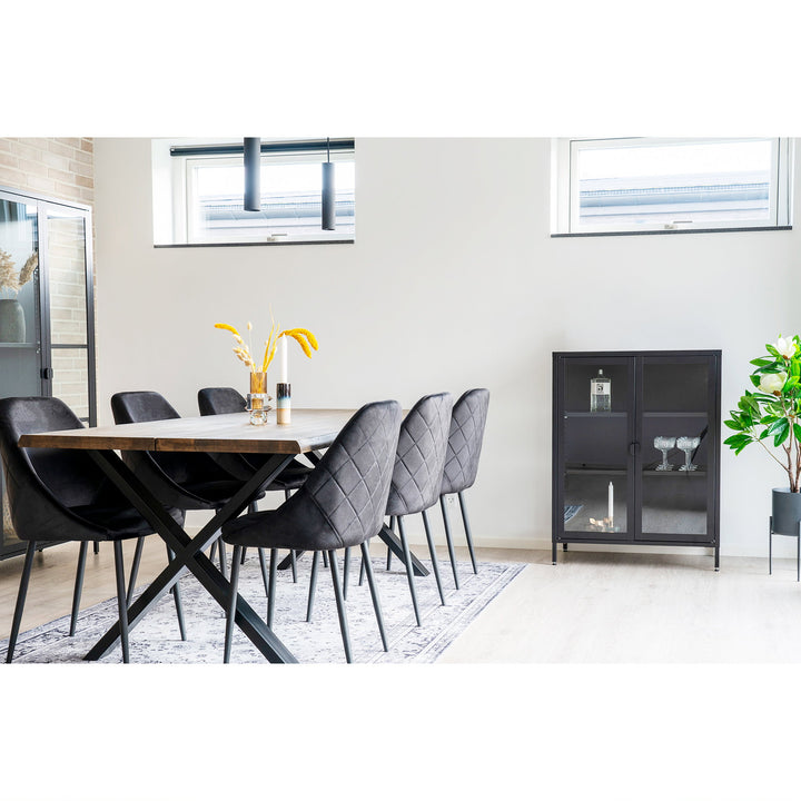 House Nordic Brisbane vitrinskåp – svart, 80 × 40 × 101 cm