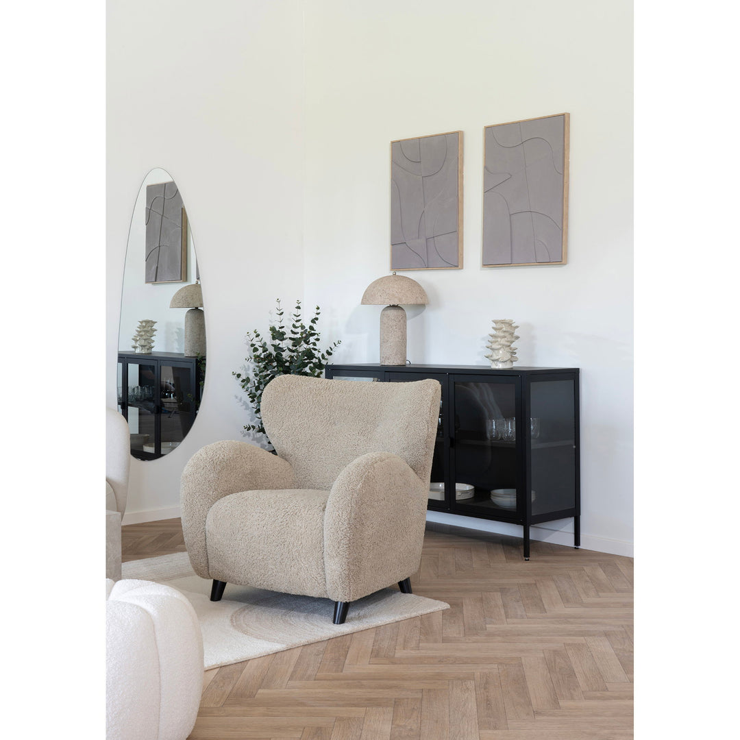 House Nordic Brisbane skänk – svart, 140 × 40 × 85 cm