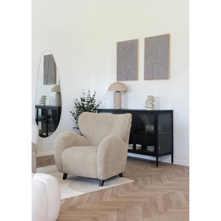 House Nordic Brisbane skänk – svart, 140 × 40 × 85 cm