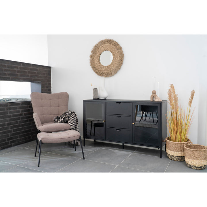 House Nordic Dalby skänk – svart, 140 × 40 × 85 cm