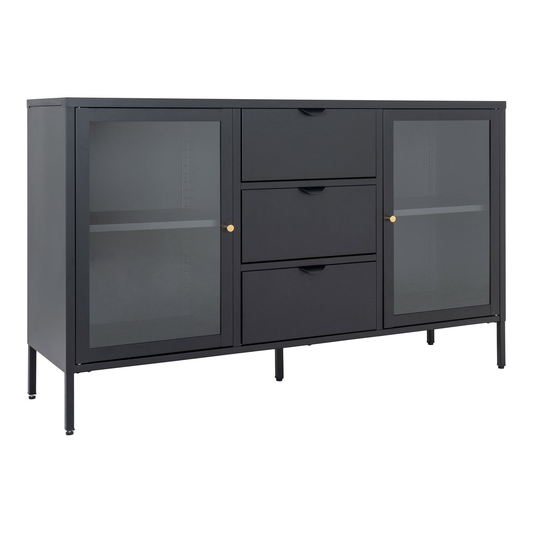 House Nordic Dalby skänk – svart, 140 × 40 × 85 cm