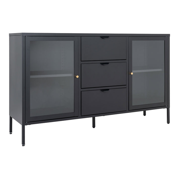 House Nordic Dalby skänk – svart, 140 × 40 × 85 cm