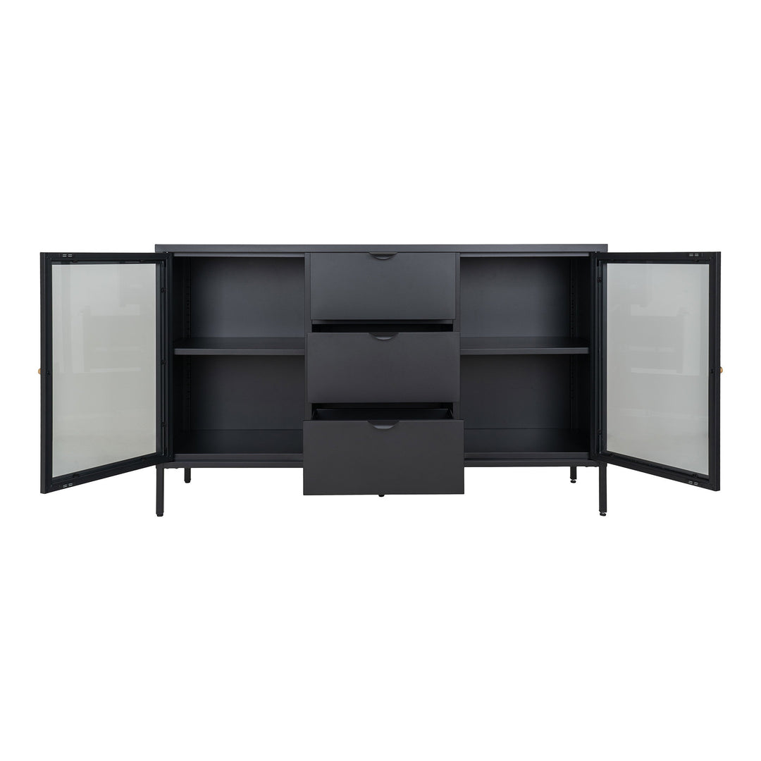 House Nordic Dalby skänk – svart, 140 × 40 × 85 cm