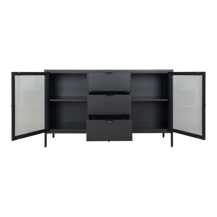 House Nordic Dalby skänk – svart, 140 × 40 × 85 cm