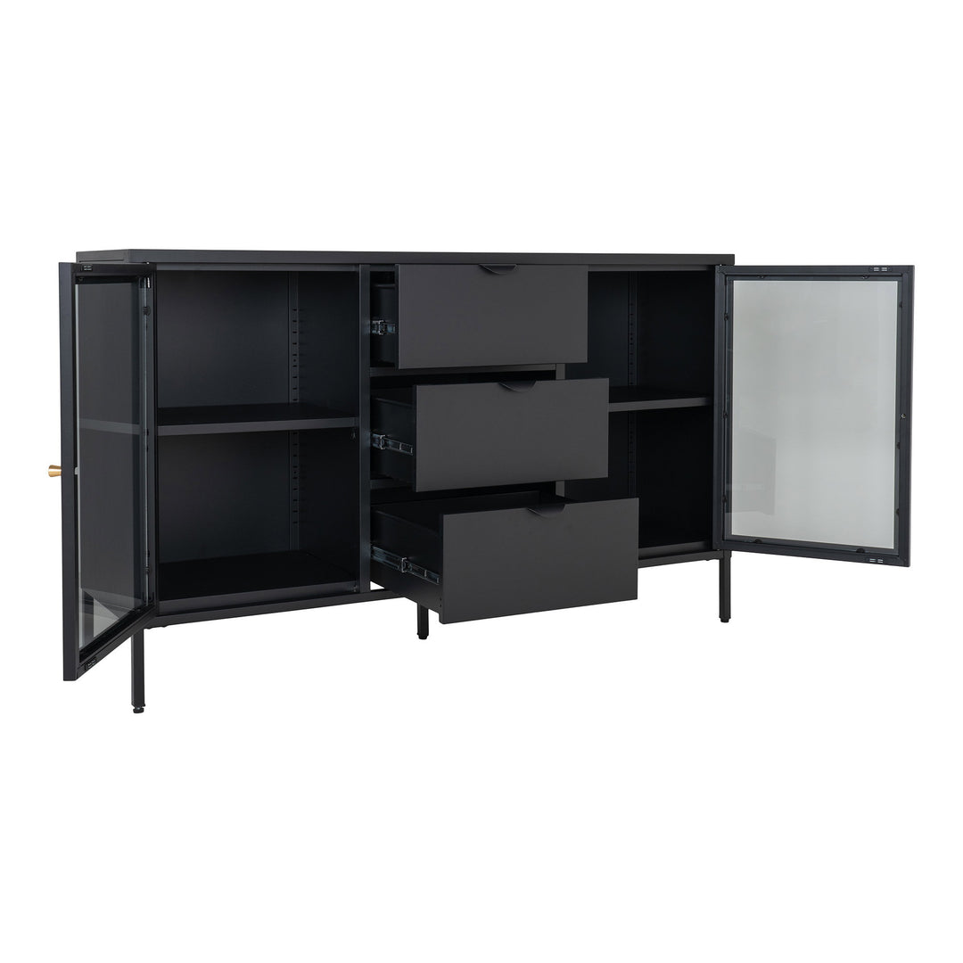 House Nordic Dalby skänk – svart, 140 × 40 × 85 cm