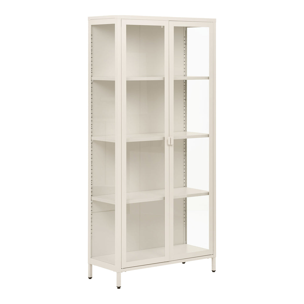 House Nordic Brisbane vitrinskåp – offwhite, 80 × 35 × 175 cm