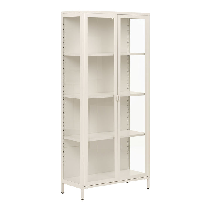 House Nordic Brisbane vitrinskåp – offwhite, 80 × 35 × 175 cm