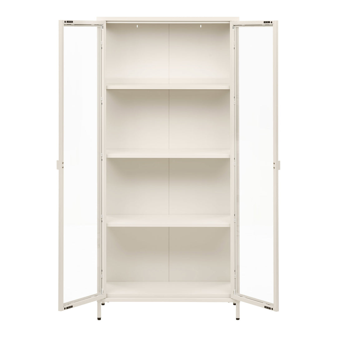 House Nordic Brisbane vitrinskåp – offwhite, 80 × 35 × 175 cm