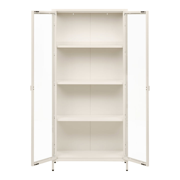 House Nordic Brisbane vitrinskåp – offwhite, 80 × 35 × 175 cm