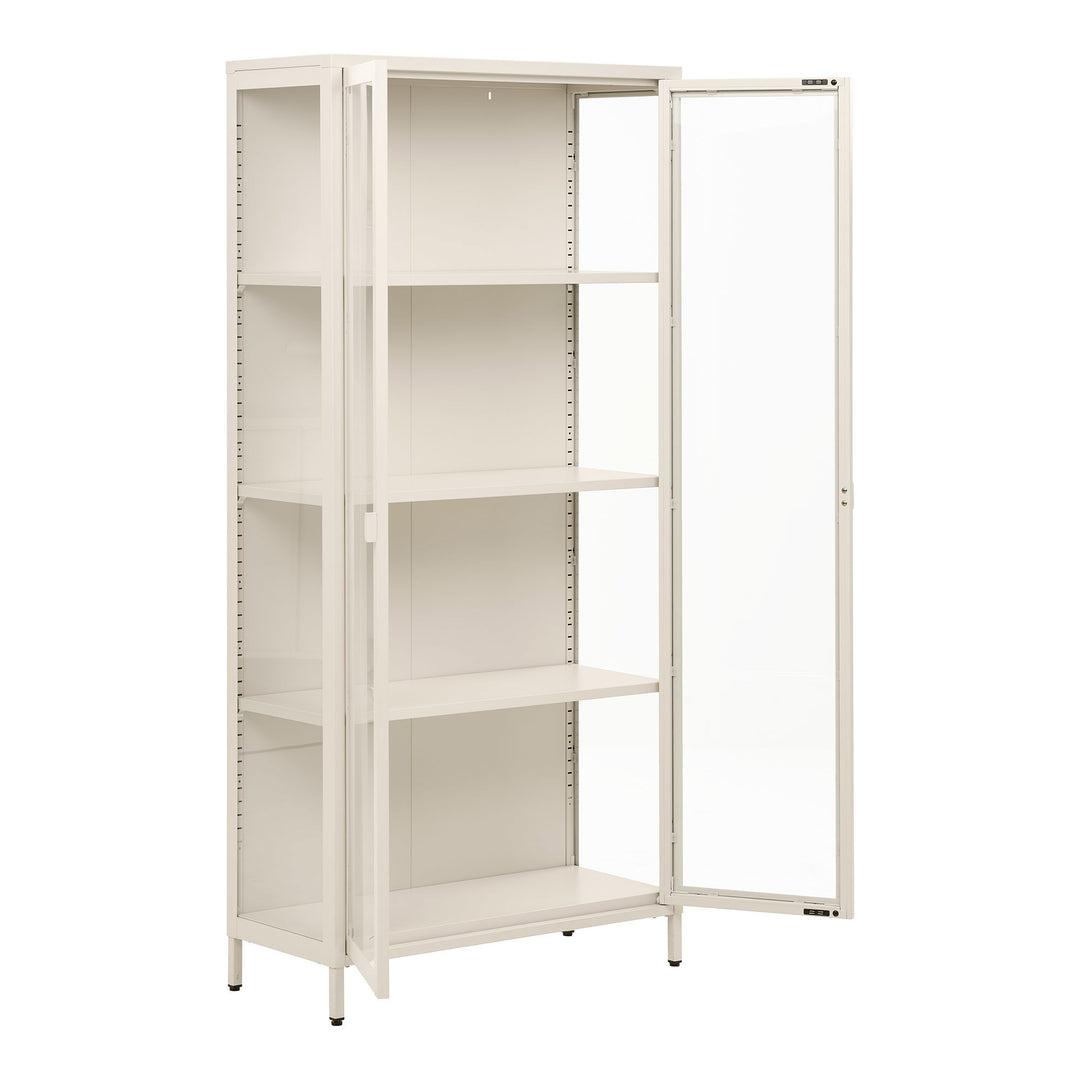 House Nordic Brisbane vitrinskåp – offwhite, 80 × 35 × 175 cm