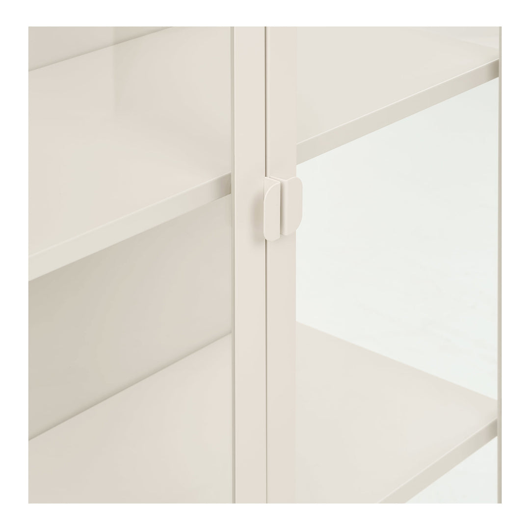 House Nordic Brisbane vitrinskåp – offwhite, 80 × 35 × 175 cm