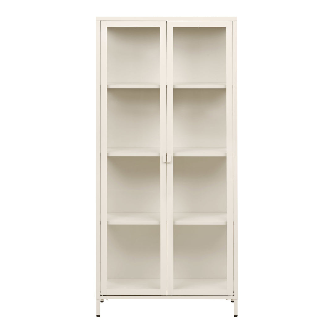 House Nordic Brisbane vitrinskåp – offwhite, 80 × 35 × 175 cm