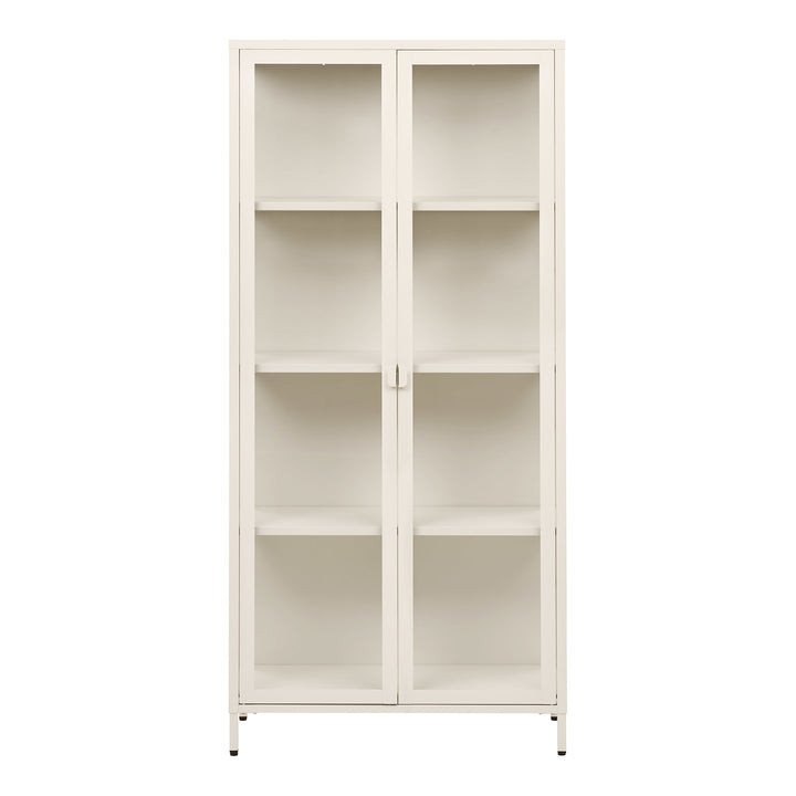 House Nordic Brisbane vitrinskåp – offwhite, 80 × 35 × 175 cm