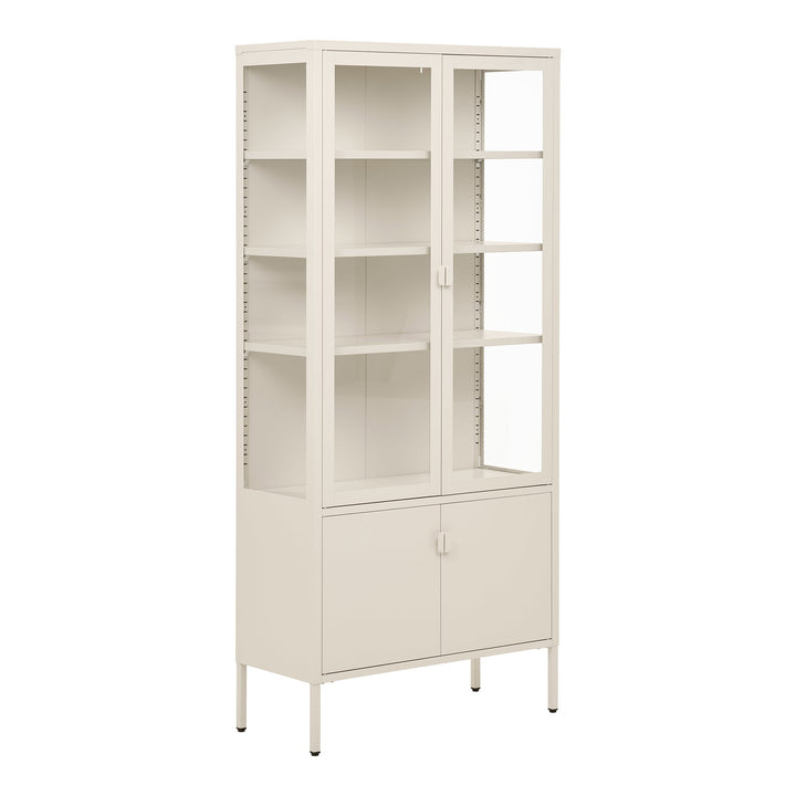 House Nordic Brisbane vitrinskåp 4 dörrar – offwhite, 80 × 35 × 180 cm