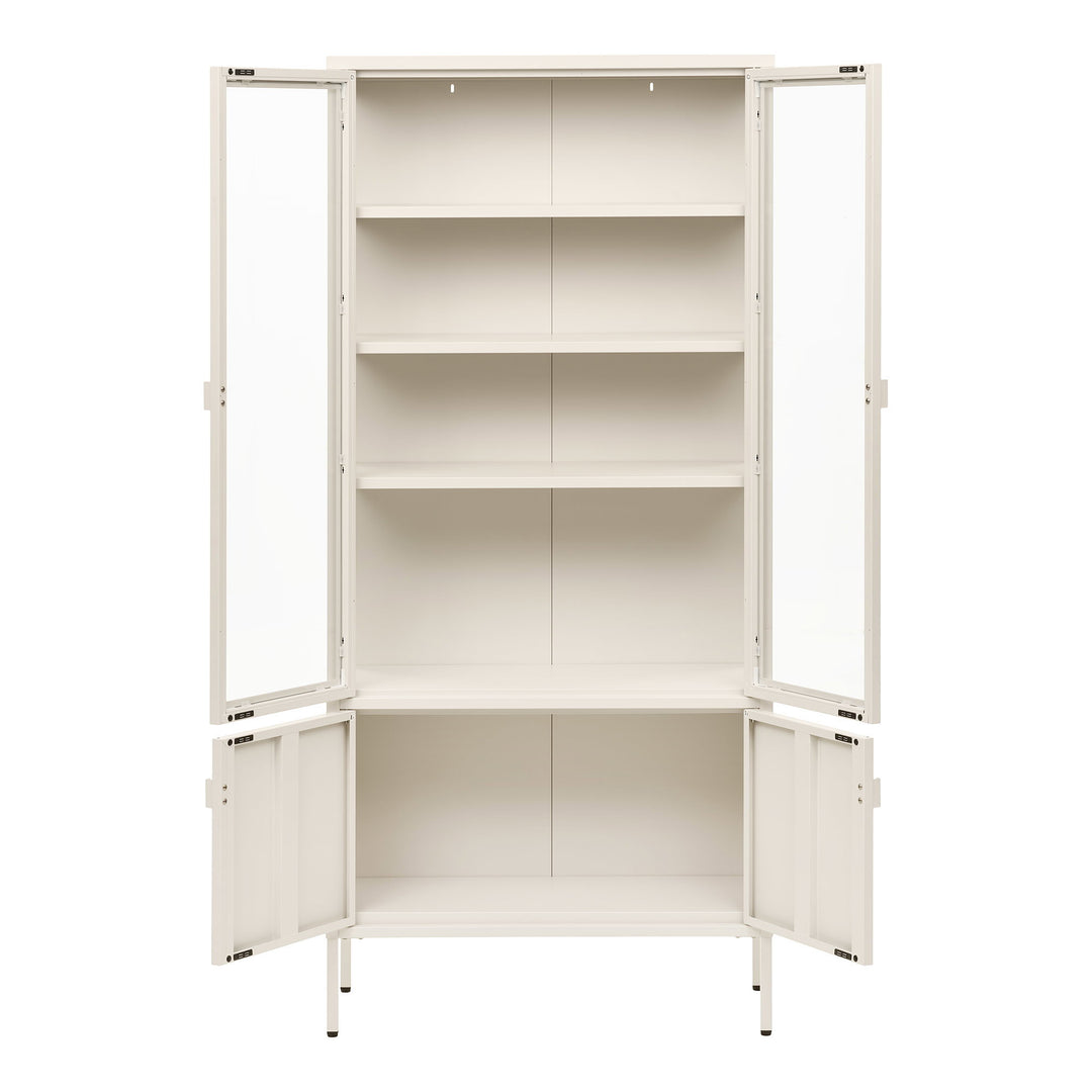 House Nordic Brisbane vitrinskåp 4 dörrar – offwhite, 80 × 35 × 180 cm
