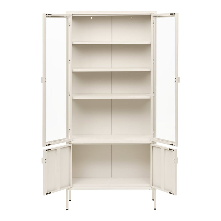 House Nordic Brisbane vitrinskåp 4 dörrar – offwhite, 80 × 35 × 180 cm