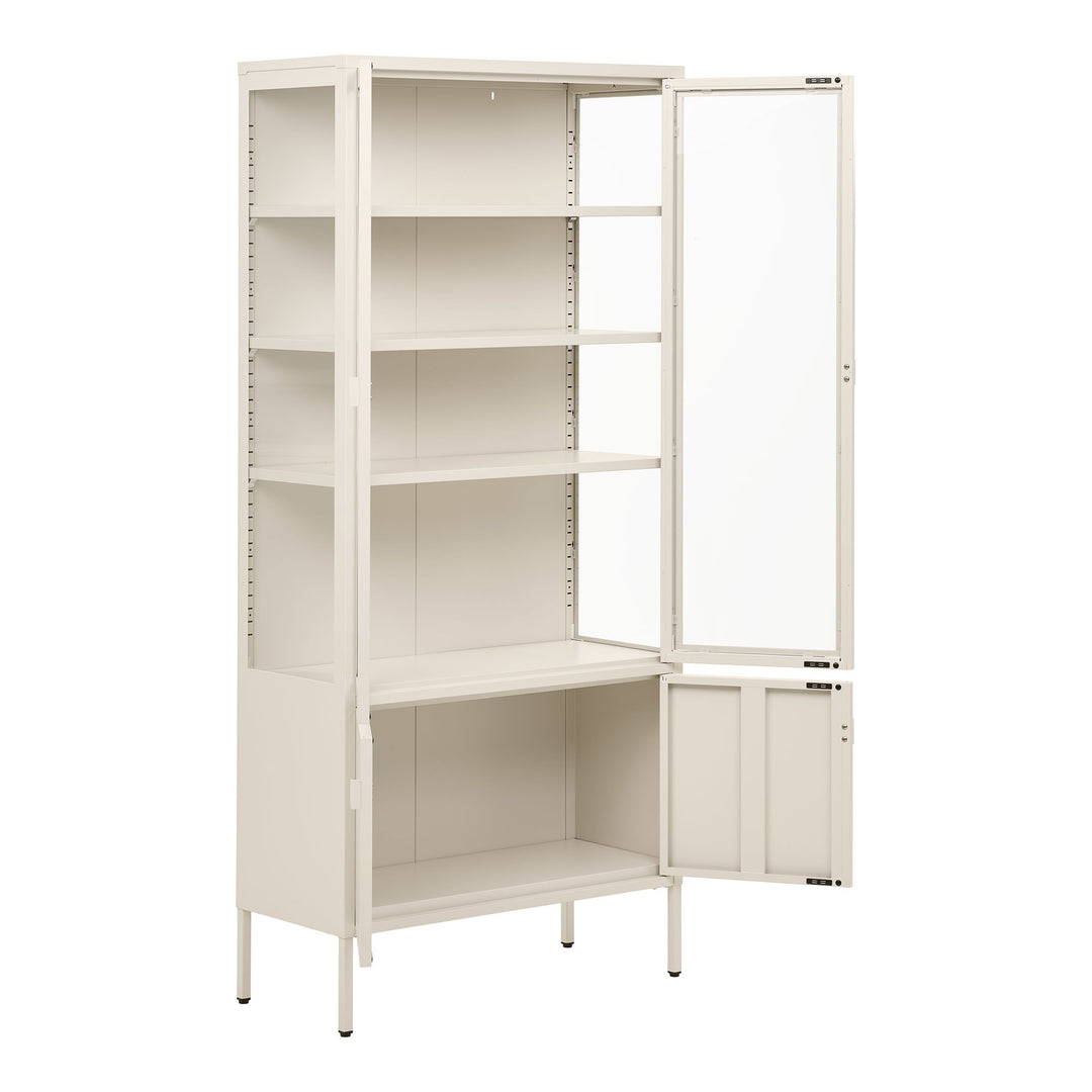 House Nordic Brisbane vitrinskåp 4 dörrar – offwhite, 80 × 35 × 180 cm