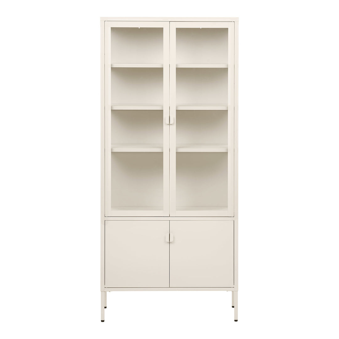 House Nordic Brisbane vitrinskåp 4 dörrar – offwhite, 80 × 35 × 180 cm