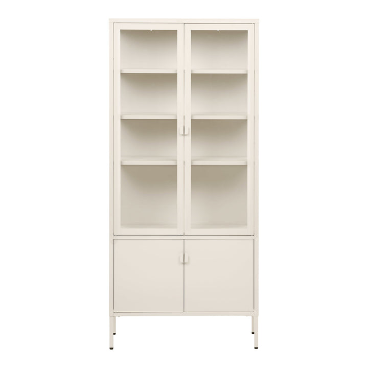 House Nordic Brisbane vitrinskåp 4 dörrar – offwhite, 80 × 35 × 180 cm
