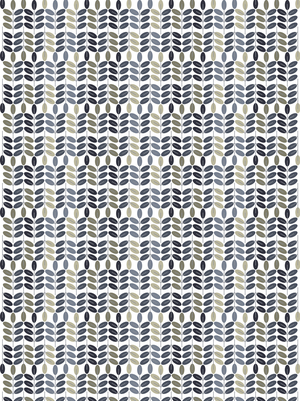 Arvidssons Textil Bladiblad metervara i blått