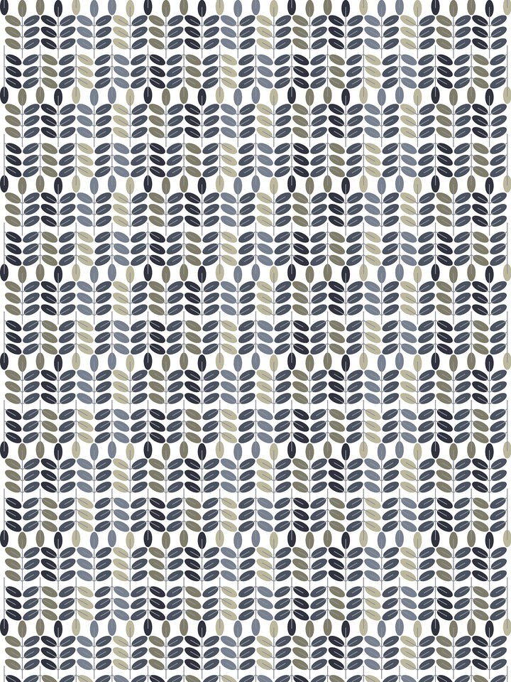 Arvidssons Textil Bladiblad metervara i blått