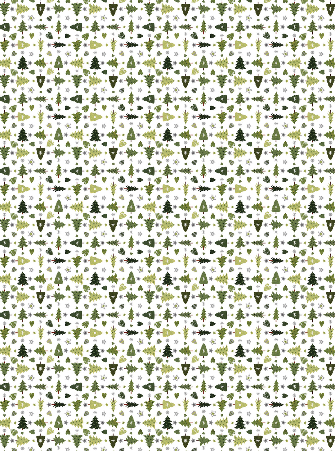 Arvidssons Textil Granåsen metervara i vit och grön