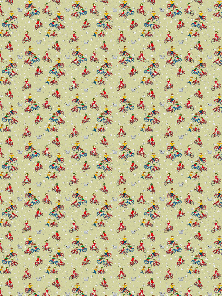 Arvidssons Textil Lotta cyklar metervara i grönt