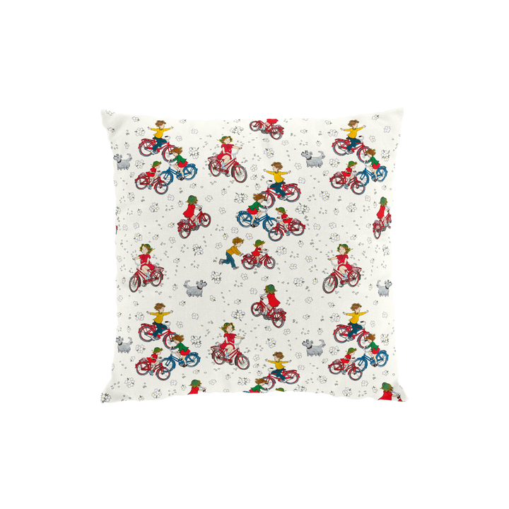 Arvidssons Textil Lotta cyklar kuddfodral beige