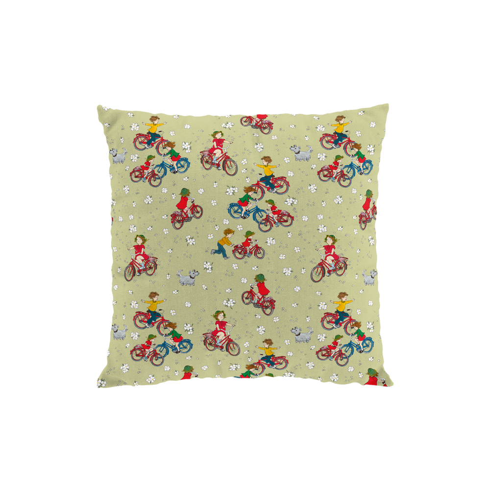 Arvidssons Textil Lotta cyklar kuddfodral grön