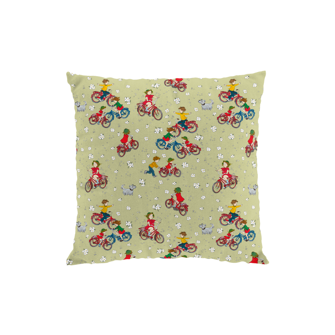 Arvidssons Textil Lotta cyklar kuddfodral grön
