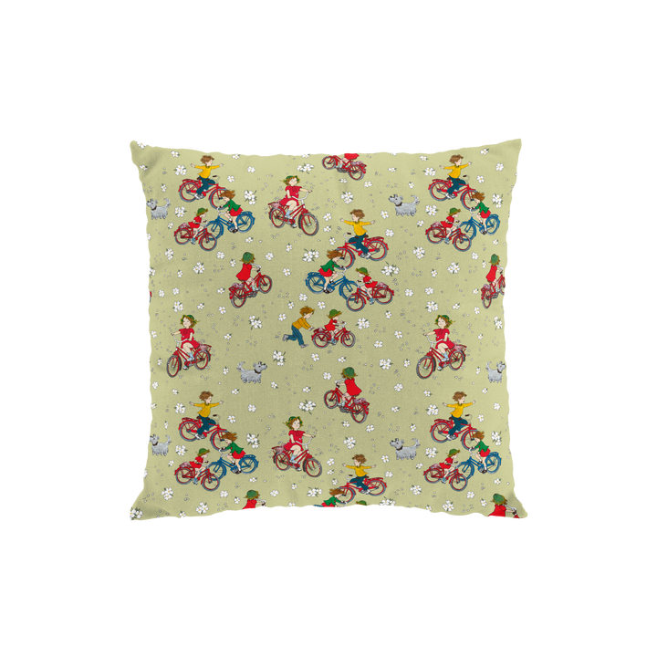 Arvidssons Textil Lotta cyklar kuddfodral grön