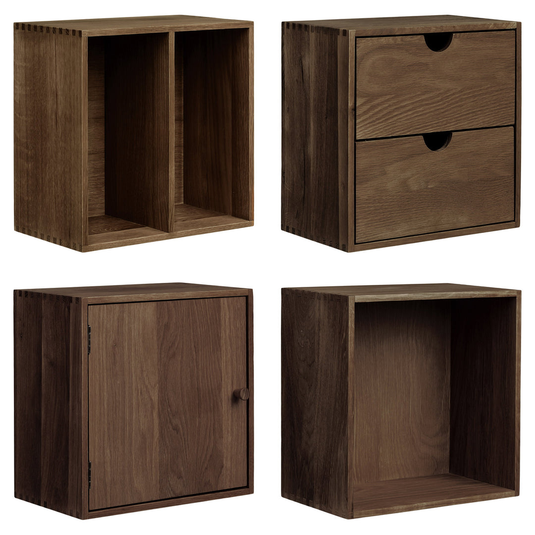 House Nordic Townsville vägghyllor i mörkbrun ek, 4-pack