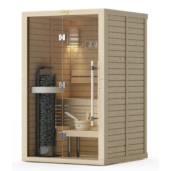 SAWO Indoor Sauna Glass Front Spruce