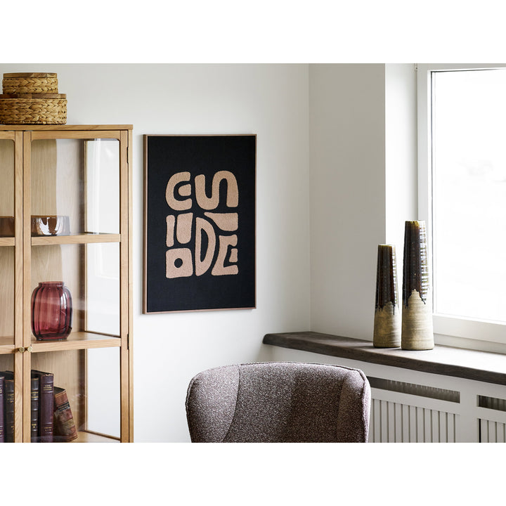 House Nordic Tine tuftad väggdekoration beige/svart 60 × 90 cm