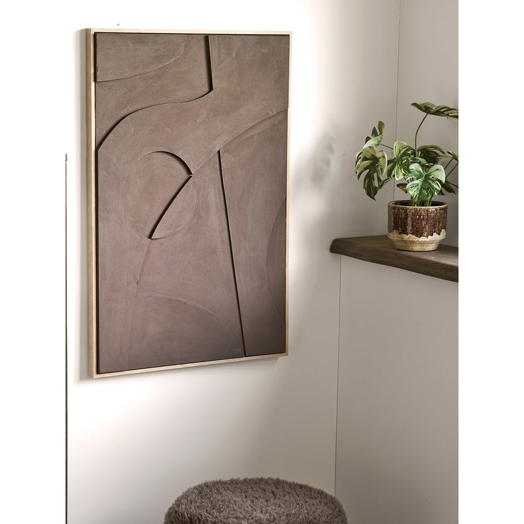 House Nordic Isabella väggdekoration med relief nr 2 brun 70 × 100 cm